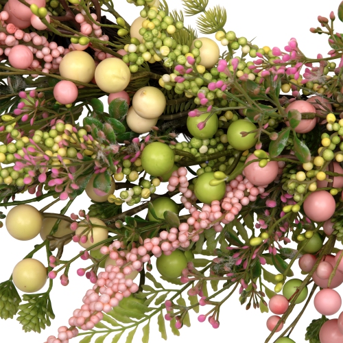 Berries and Olives Artificial Spring Wreath - 25" - Pastel