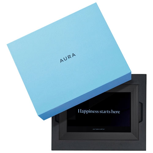 Boîte ouverte - 1 Cadre photo numérique Wi-Fi de 10 po Carver d'Aura - Gravier