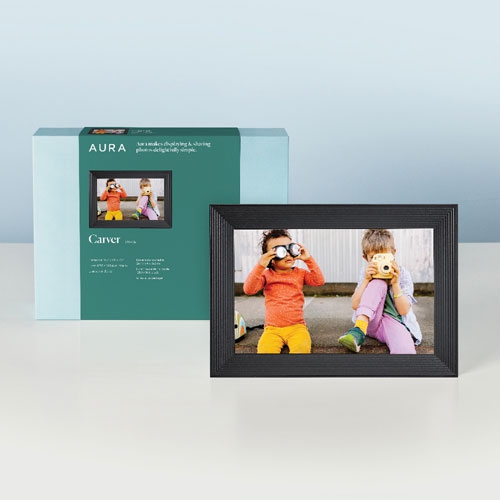 Boîte ouverte - 1 Cadre photo numérique Wi-Fi de 10 po Carver d'Aura - Gravier
