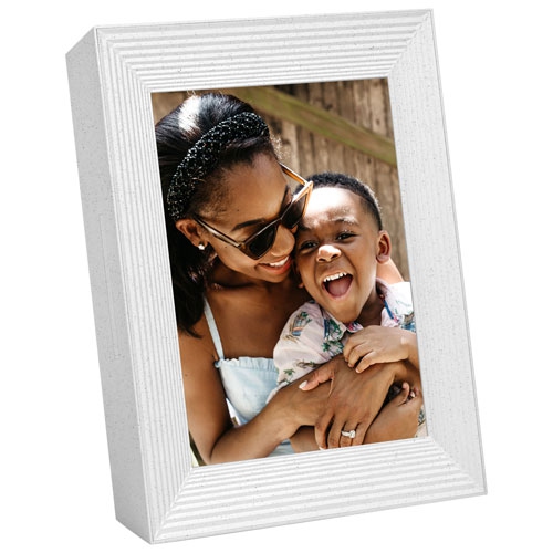 Aura Mason Digital Photo Frame -White with Speaker