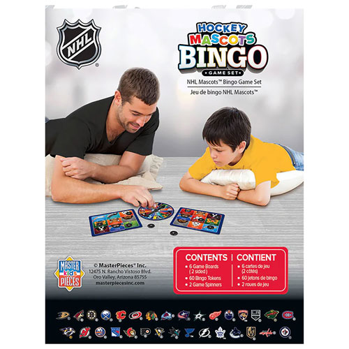 NHL Hockey Mascots Bingo Board Game