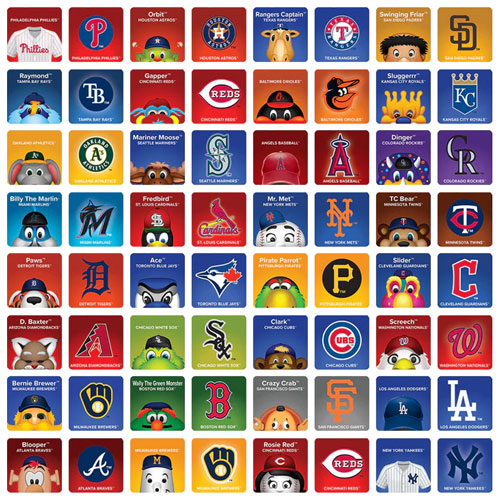 Jeu de mémoire des mascottes MLB Baseball