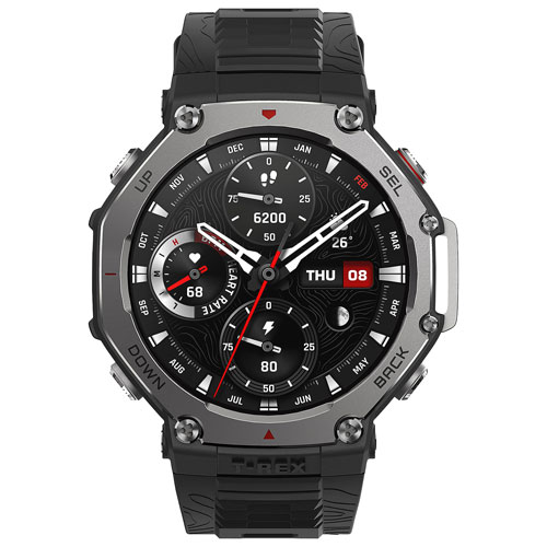 Montre intelligente d'extérieur Bluetooth de 38 mm T-Rex d'Amazfit - Onyx