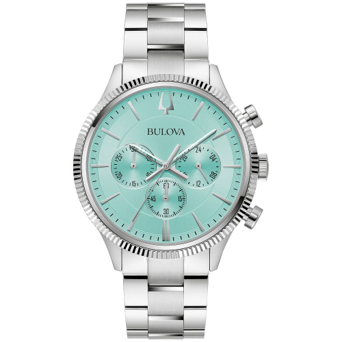 Bulova Mens Classic Quartz Watch 42mm Silver-Tone Stainless Steel Case and Bracelet with Light Blue Dial