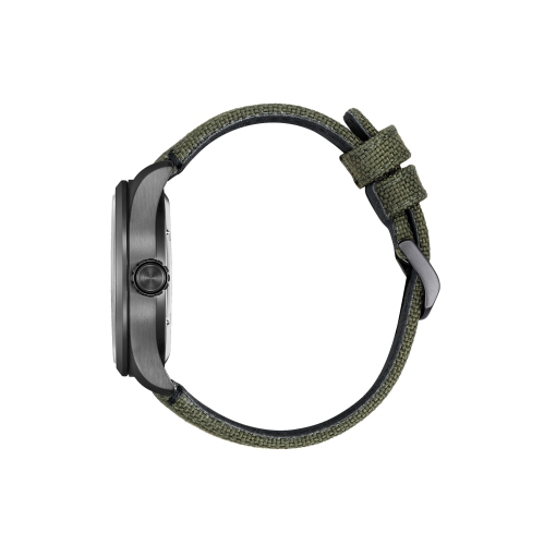 Citizen Mens Sport Casual Eco-Drive Watch 42.5mm Grey Stainless Steel Case Green Nylon Strap with Grey Dial