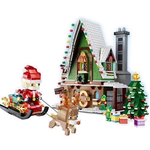 1452 Building Blocks, Christmas House Set Building Blocks Set with Santa Claus, Reindeer Sleigh for Kids 6+