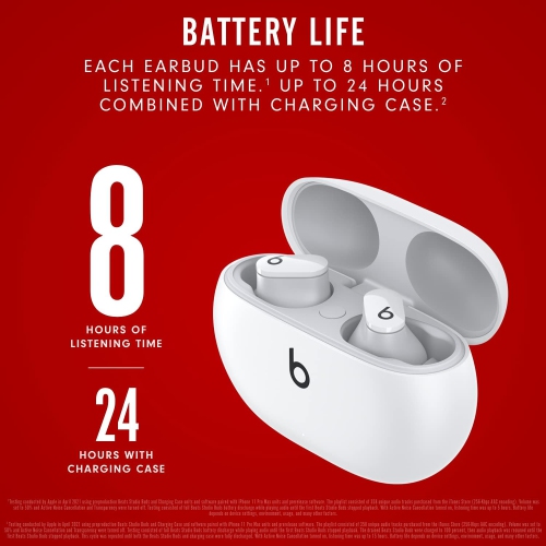 Beats Studio Buds – True Wireless Noise Cancelling Earbuds – White-