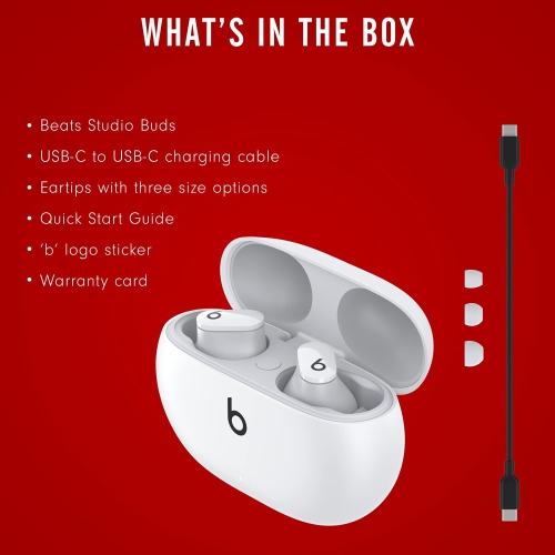 Beats Studio Buds – True Wireless Noise Cancelling Earbuds – White-