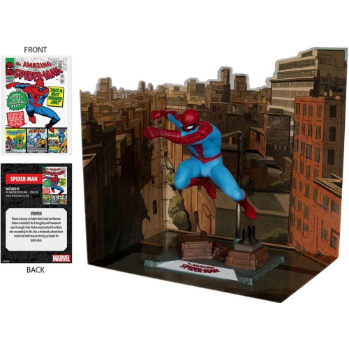 Marvel Collectible 7 Inch Statue Figure 1/10 Sale Posed Scene - Spider-Man Gold Label