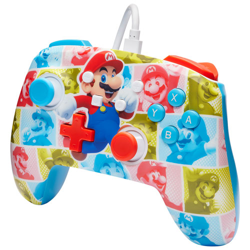 Manette avec fil optimisée de PowerA pour Nintendo Switch - Mario Hero Reel