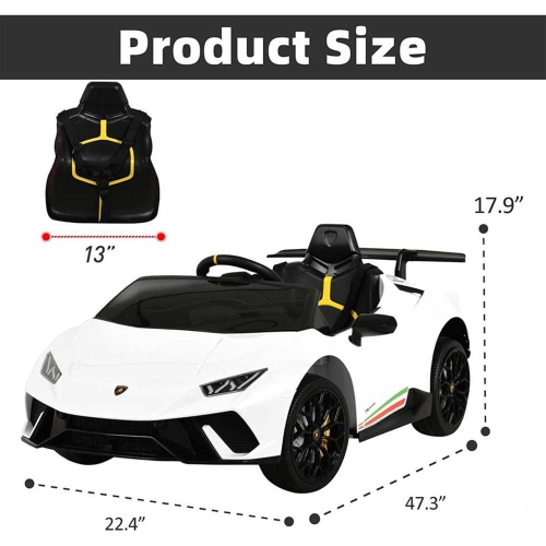 Zoom Buggeez Licensed Lamborghini Huracan S308 12v Electric Kids Ride on Car