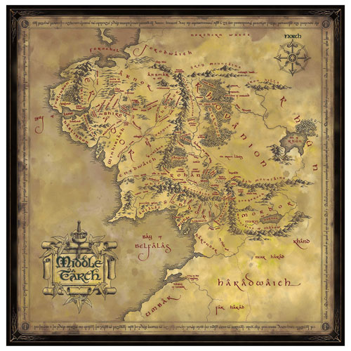 The Noble Collection : The Lord of the Rings Map of Middle-Earth - Casse-tête de 1000 pièces