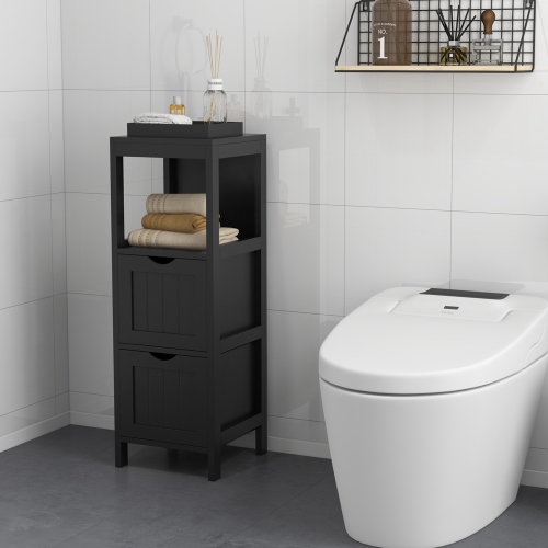 Armoire de rangement latérale autonome pour salle de bain de Costway avec 2 tiroirs amovibles