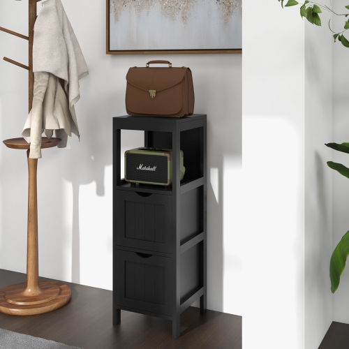 Armoire de rangement latérale autonome pour salle de bain de Costway avec 2 tiroirs amovibles