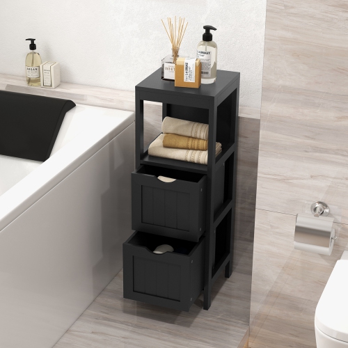 Armoire de rangement latérale autonome pour salle de bain de Costway avec 2 tiroirs amovibles
