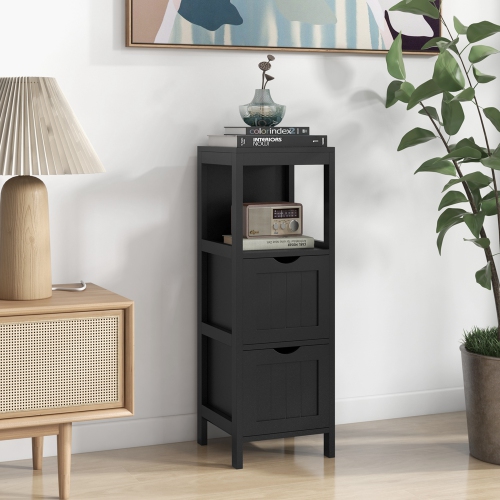 Armoire de rangement latérale autonome pour salle de bain de Costway avec 2 tiroirs amovibles
