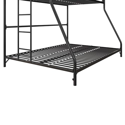 DHP BrEZ Build Daven Easy Assembly Kids Bunk Bed, Twin Over Full, Black