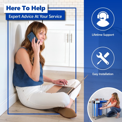 Filtre FLTWH2045CKS1 3 KDF Kit de filtration d'eau pour toute la maison, blanc