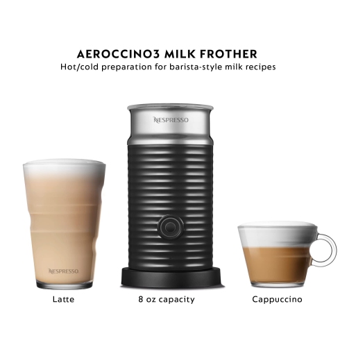 Nespresso Vertuo Pop+ Deluxe Coffee and Espresso Machine by Breville with Aeroccino Milk Frother, Titan
