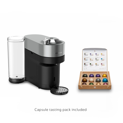 Nespresso Vertuo Pop+ Deluxe Coffee and Espresso Machine by Breville with Aeroccino Milk Frother, Titan
