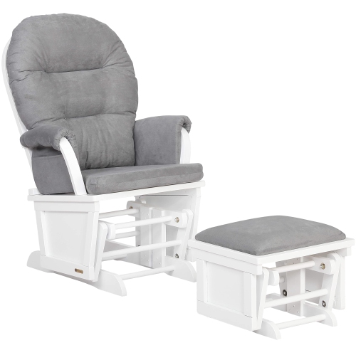 Lennox Furniture Glider Rocker Combo White Light Grey