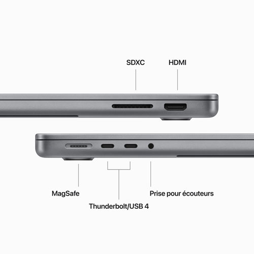 Refurbished - Apple MacBook Pro 14.2" (Fall 2023) - Space Grey (Apple M3/ 512GB SSD / 8GB RAM) French