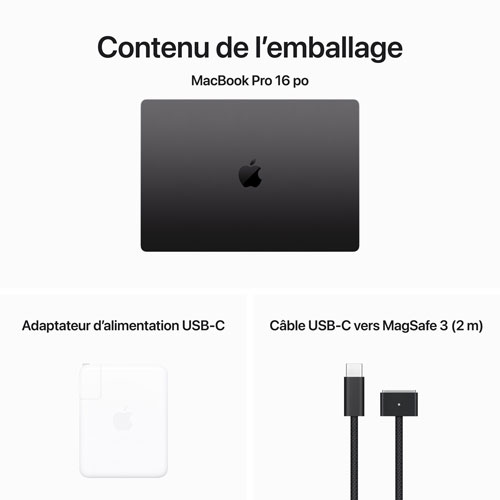 Refurbished - Apple MacBook Pro 16.2" (Fall 2023) - Space Black (Apple M3 Pro / 512GB SSD / 18GB RAM) French