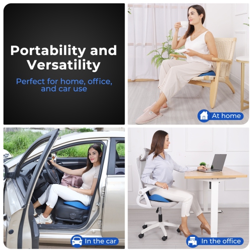 SereneSitz Ergonomic Memory Foam Seat Cushion for Ultimate Comfort & Support: Ideal for Pain Relief, Enhanced Posture & All-Day Sitting in Office,
