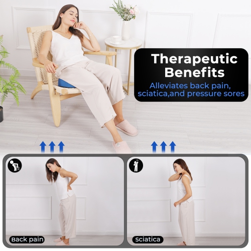 SereneSitz Ergonomic Memory Foam Seat Cushion for Ultimate Comfort & Support: Ideal for Pain Relief, Enhanced Posture & All-Day Sitting in Office,