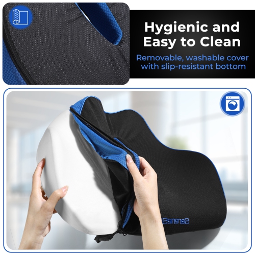SereneSitz Ergonomic Memory Foam Seat Cushion for Ultimate Comfort & Support: Ideal for Pain Relief, Enhanced Posture & All-Day Sitting in Office,