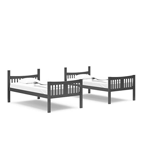 Storkcraft Caribou Solid Hardwood Twin Bunk Bed, Gray