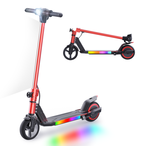 BIIST 6.5" Foldable Kids Electric Scooter, Electric Scooter for Kids with led Front Head Lights, led Front Lights, Shining pedal Lights and digital