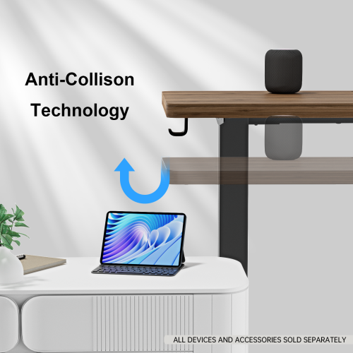 Huanuo 120 x 60cm Walnut Electric Height Adjustable Standing Desk. Perfect for a Computer Workstation Home & Office.