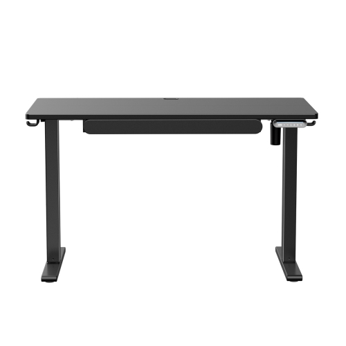 Huanuo 120cm x 60cm Black Adjustable Height Electric Standing Desk with Drawer, For Home or Office Space.