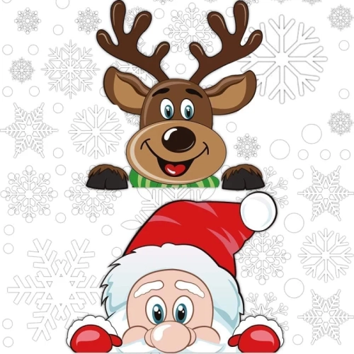 300 PCS Christmas Snowflake Window Clings - 8 Sheets Xmas Decals for Glass, Santa & Reindeer Decorations