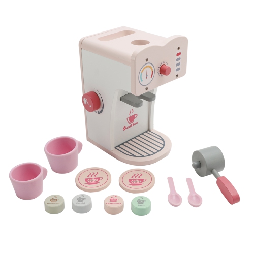 Simulation Pink Coffee Machine Play Kitchen Dishes Set Pretend Toy Kid Gift