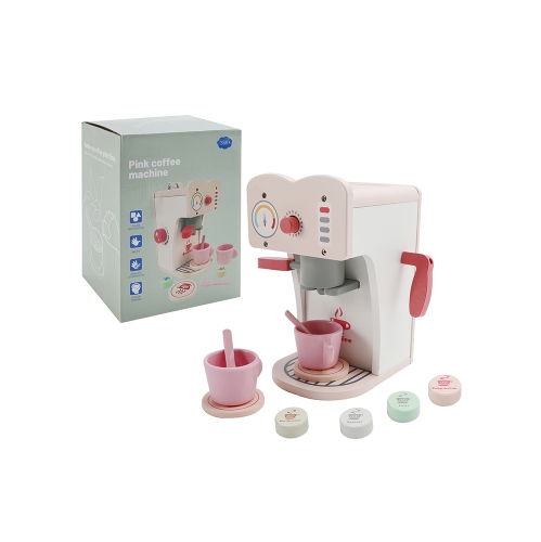 Simulation Pink Coffee Machine Play Kitchen Dishes Set Pretend Toy Kid Gift