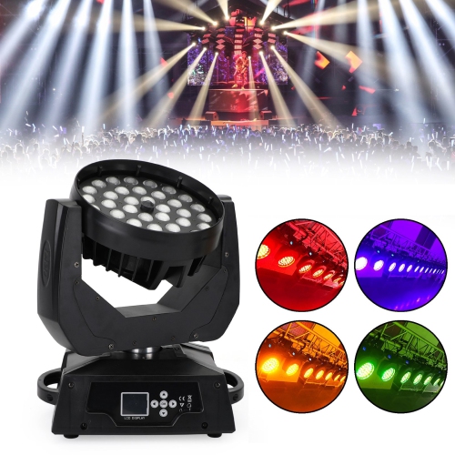 TOPTENG  36X10W Zoom Moving Head Stage Light \w RGBw 4-In-1 Leds, Automatic Zoom & Fan Cooling, By Sound Activated And Dmx Control for Weddings