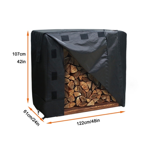 48*24 * 42 pouces Couvercle de support de rangement extérieur pour bûches de feu Protection contre la neige imperméable