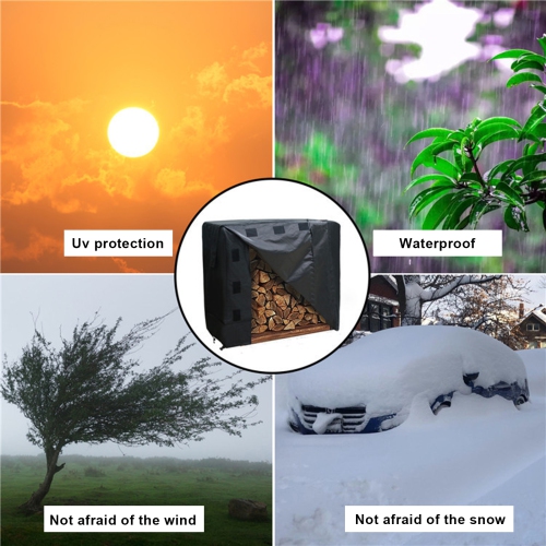 48*24 * 42 pouces Couvercle de support de rangement extérieur pour bûches de feu Protection contre la neige imperméable