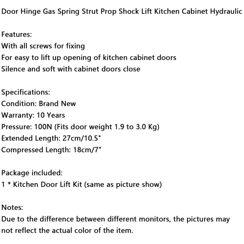 1X Kitchen Door Lift Pneumatic Hydraulic Gas Spring Lid Flap Stay Strut Support