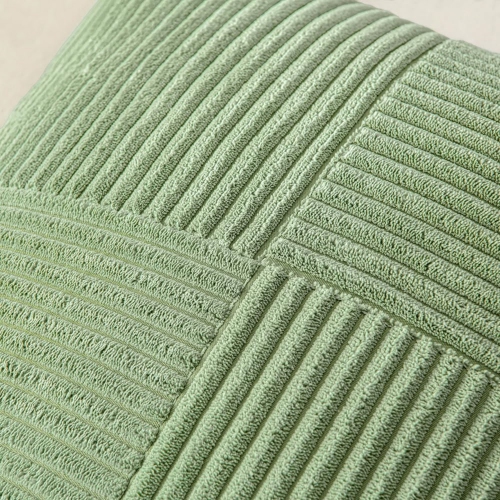 Sage Green Corduroy Pillow Covers Pack of 2 Boho Decorative Spliced Soft Solid Couch Pillowcases Cross Patchwork Textured Cushion Covers for Living