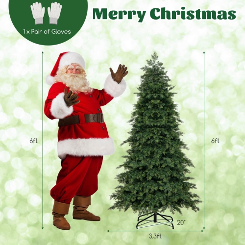 Arbre de Noël artificiel de 6 pi de Costway avec 721 embouts de branches en PVC et support pliable en métal