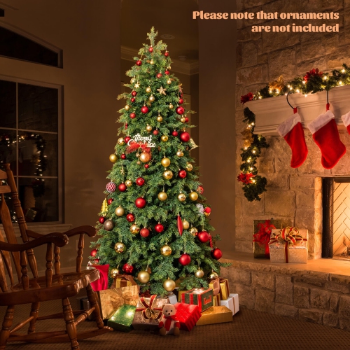 Arbre de Noël artificiel de 6 pi de Costway avec 721 embouts de branches en PVC et support pliable en métal