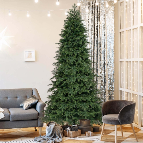 Arbre de Noël artificiel de 7,5 pi de Costway avec 1019 embouts de branches en PVC et support pliable en métal