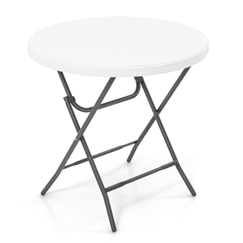 Costway 32" Round Folding Table Lightweight Portable Commercial Banquet Table for Picnic
