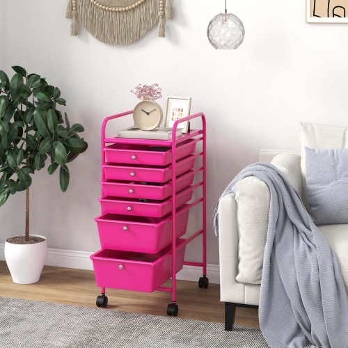 Costway 6 Drawer Rolling Storage Cart Scrapbook Paper Office Organizer