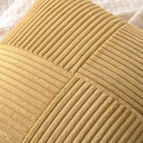 Khaki Corduroy Pillow Covers Pack of 2 Boho Decorative Spliced Soft Solid Couch Pillowcases Cross Patchwork Textured Cushion Covers for Living Room