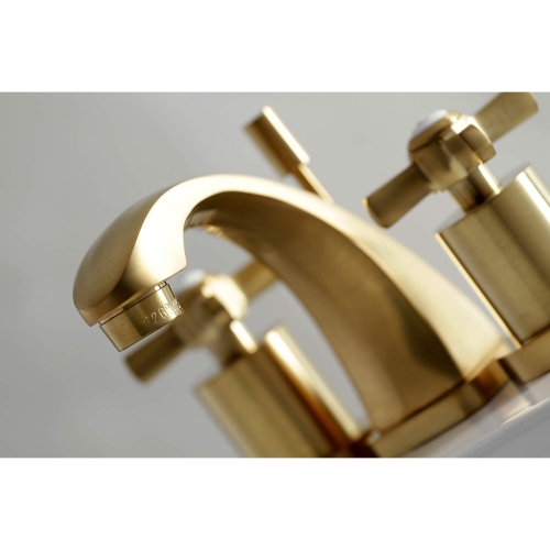 Kingston Brass KS4947ZX Millennium Mini-Widespread Lavatory Faucet with Brass Pop-Up, Satin