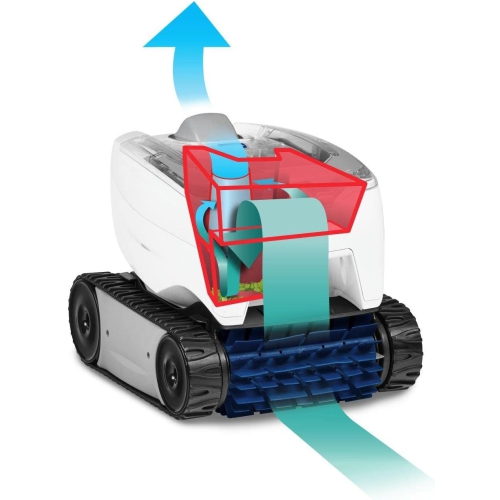 Nettoyant de piscine robotique P70 de Polaris pour piscines hors terre, couvercle transparent avec réservoir filtrant facile à nettoyer, compact et